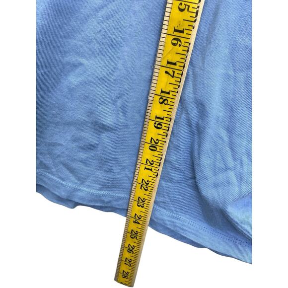 We The Free Top Oversized Puff Sleeve Cropped Pullover Sz Medium Blue - Picture 11 of 12